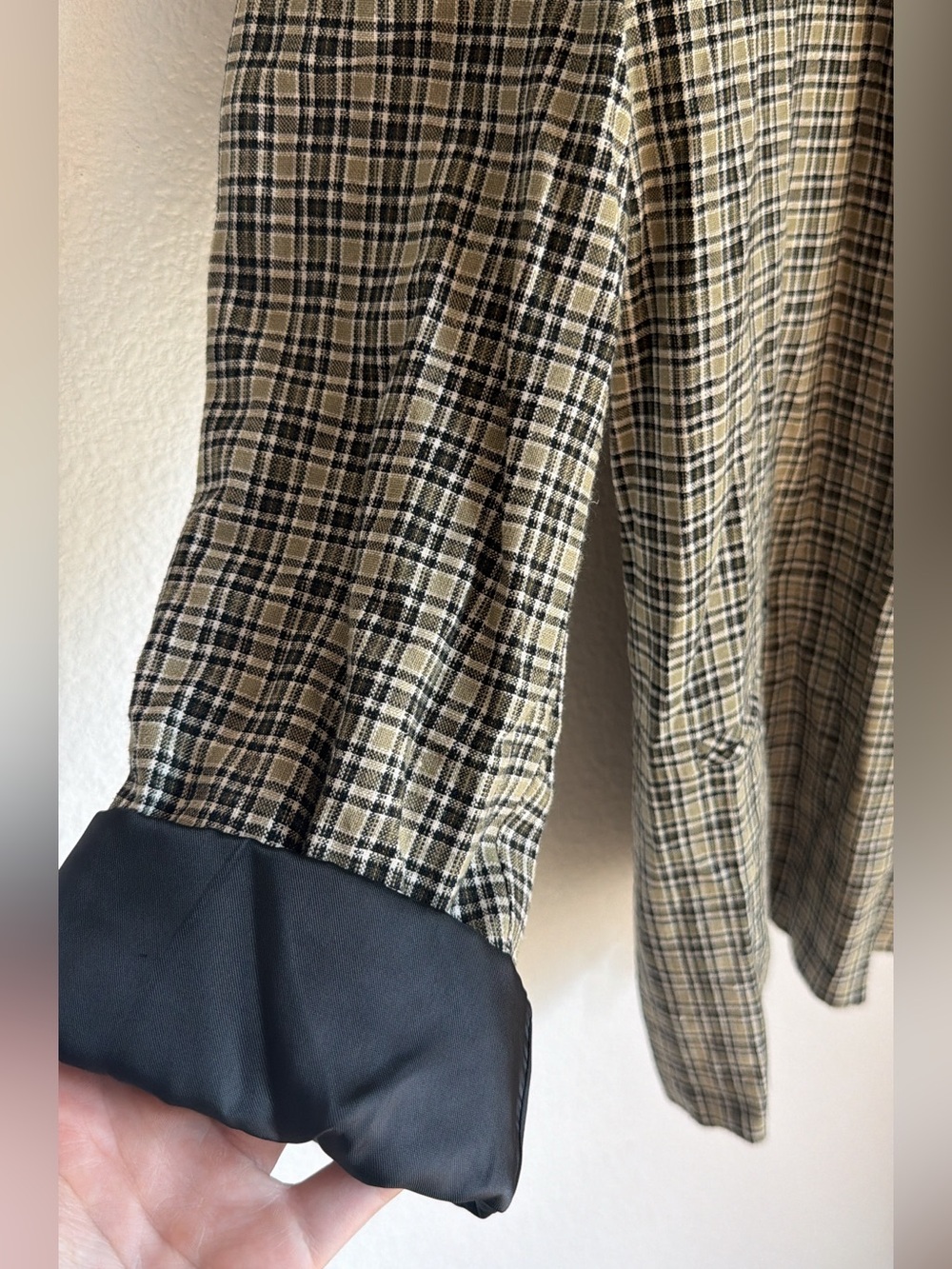 Vintage Sag Harbor Plaid Linen Blazer 90s Grunge Academia Jacket - Size 18 - Picture 6 of 8